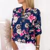 Fashion Print Blouse Women Shirts 2026  Spring Autumn Office Lady Casual Long Sleeve V-neck Tops Loose Clothes Blusas  30104
