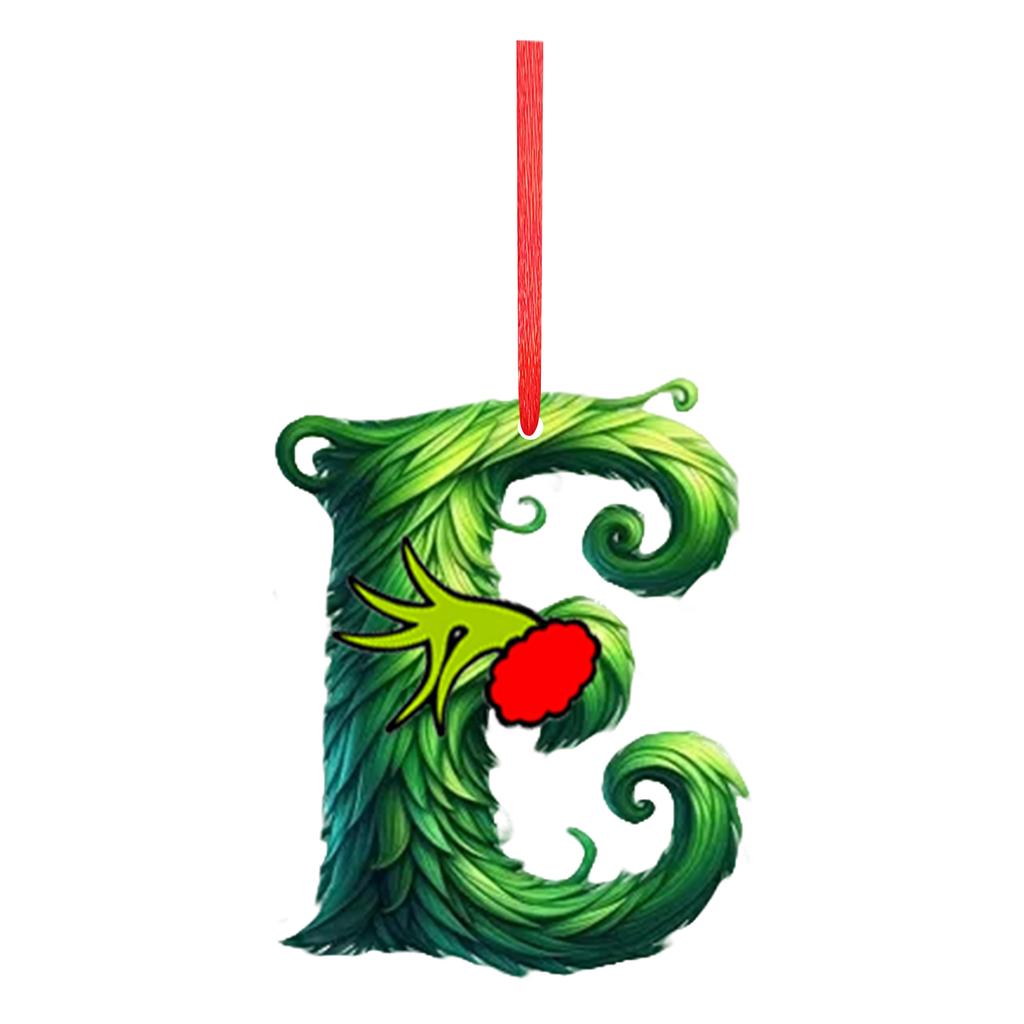 2D 26 Letter  Christmas Ornaments Acrylic Flat Christmas Tree Home Decorations Ornaments