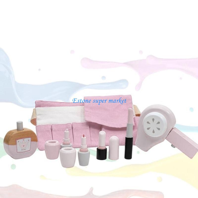 

090B Косметический набор для игры из дерева с прозрачной сумкой для девочки CHINA