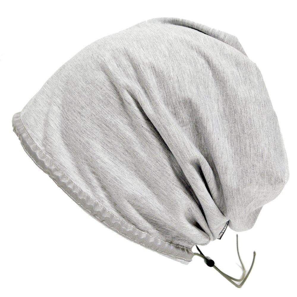 

Большая шапка бини из эластичного трикотажа со светоотражающей нитью, большой размер VN-02, мужская деталь, серая, серый