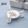 Minimalist White Rabbit Tray 3D Printed Cute Figurine, Multi-Functional Desktop Storage Holder for Headphones Jewelry Small Modern Desk Organization