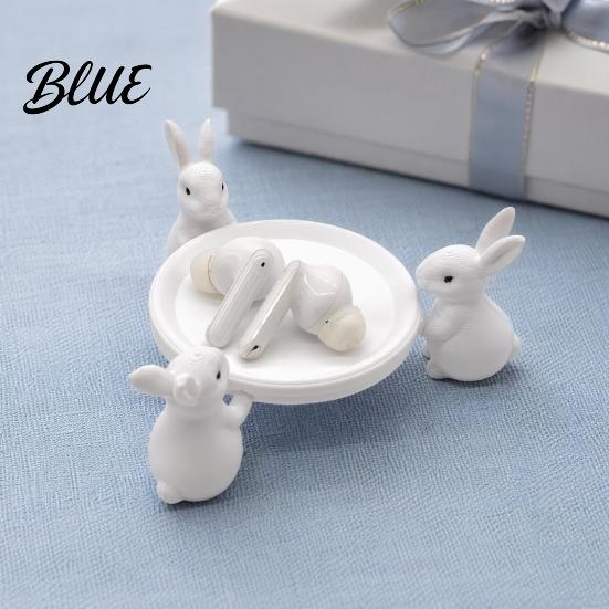 Minimalist White Rabbit Tray 3D Printed Cute Figurine, Multi-Functional Desktop Storage Holder for Headphones Jewelry Small Modern Desk Organization