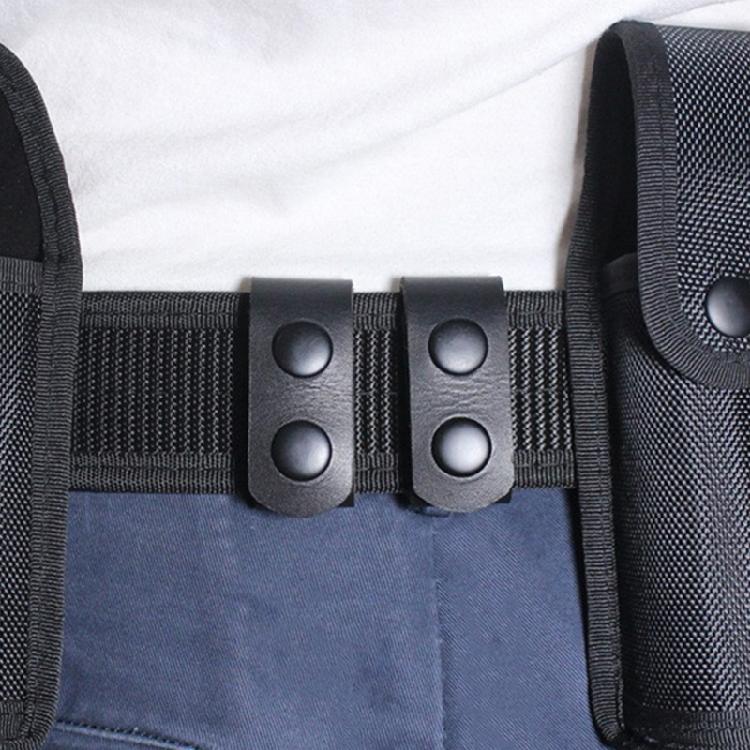 Faux Leather Belt Keeper Buckles Belt Holder with Double Snaps Button for Men Women Outdoor Sports
