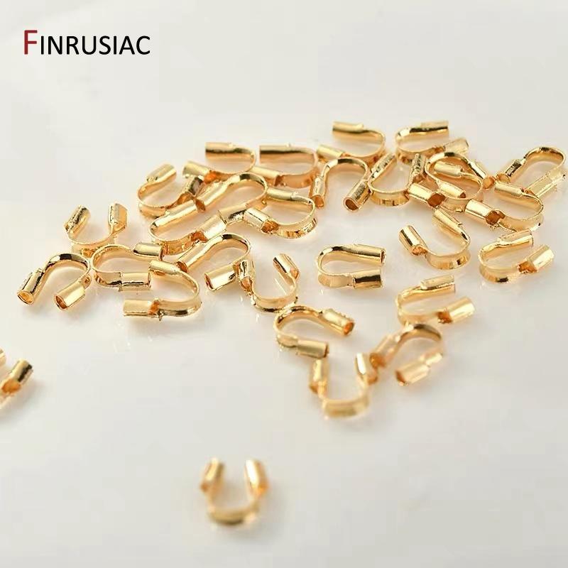 

14/18K Gold Plated Wire Protectors Loops U Shape Clasps Connector,Wire Guard Guardian Protectors For DIY Jewelry Making Findings 50 pcs