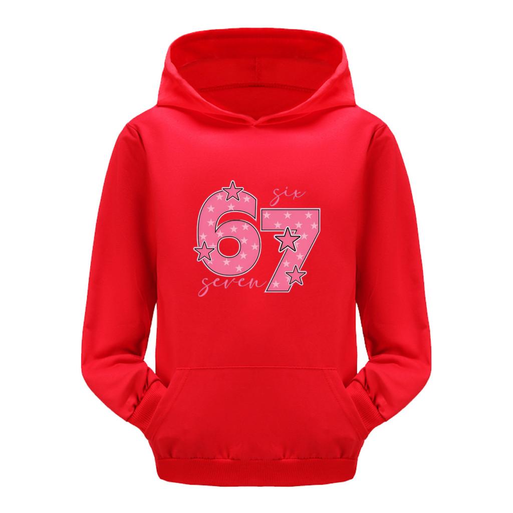 5291 Kids Boys Girls Steal a Brainrot 67 Printed Multi-color Long Sleeves Hoodies