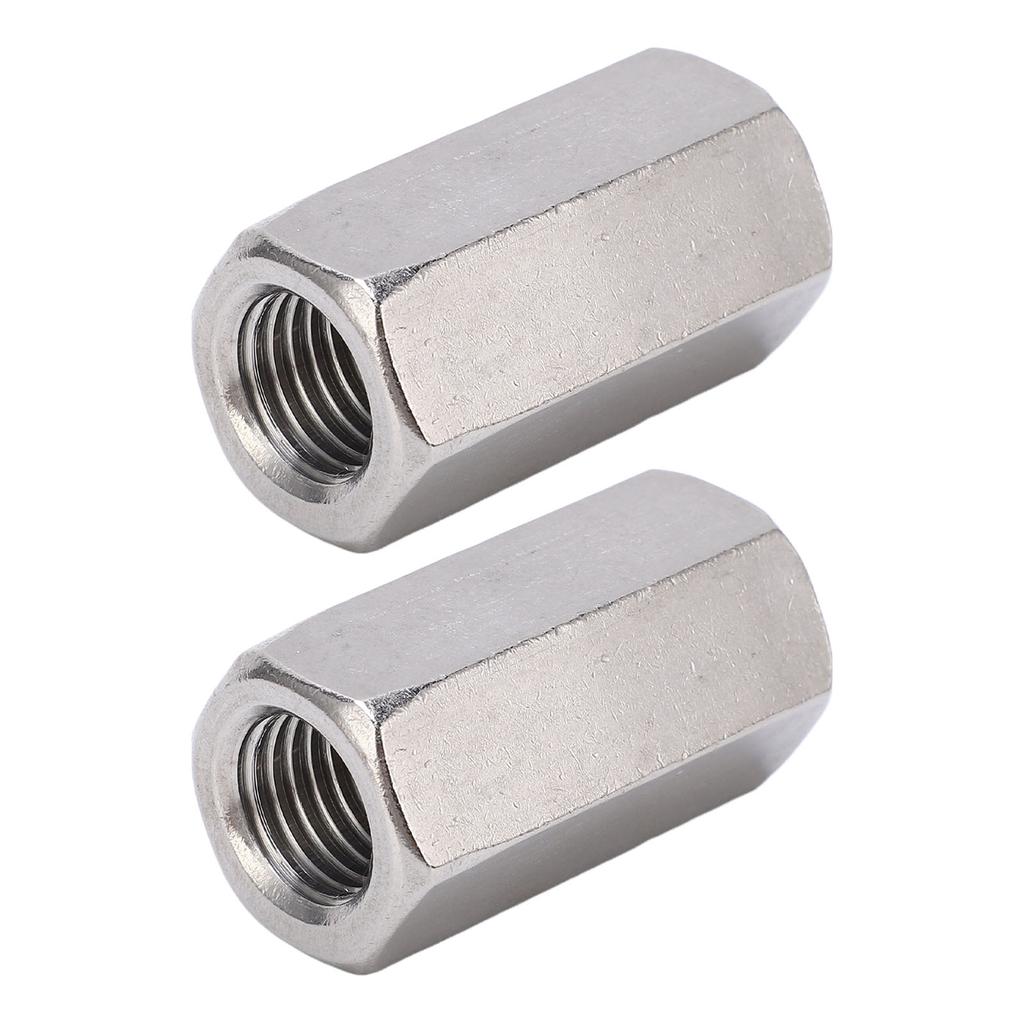 2PCS Hex Coupling Nuts Stainless Steel Rustproof Anti Corrosion M16 Hex Connector Nut for Connection