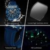 OLEVS Man Watch Fashion Silicone Strap 24 Hour Moon Phase Waterproof Chrono Men's Wrist Watch Original Quartz Watch for Men 2942
