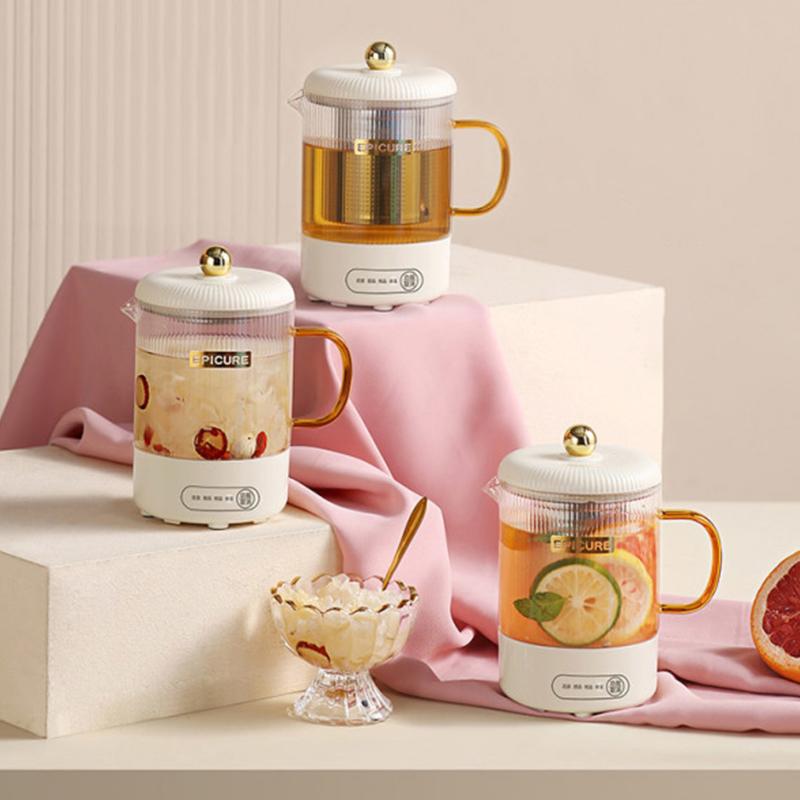 Household Electric Kettle Multifunctional Health Pot 600ML Portable Glass Water Boiler Office Flower Tea Dessert