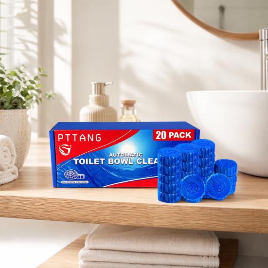 20 Pièces Comprimés Nettoyants Automatiques pour Cuvette de Toilette, Nettoyant pour Réservoir à Déposer pour Salle de Bain, Prévenir les Taches & Désodoriser, Désodorisant Facile à Utiliser pour Cuvette & Réservoir