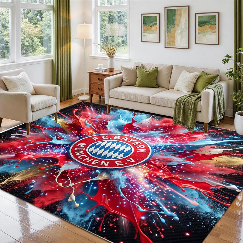 Bayern Munich Design Crystal Velvet Rug Soft Decorative Mat for Bedroom Entrance