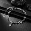 European and American Style Musical Note Iris Cross Bracelet for Men, Simple Trendy Wristband for Women, Light Luxury High-end Accessory