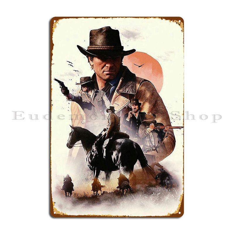 

Arthur Morgan Metal Plaque Poster Living Room Classic Kitchen Club Customize Tin Sign Poster 20x30cm