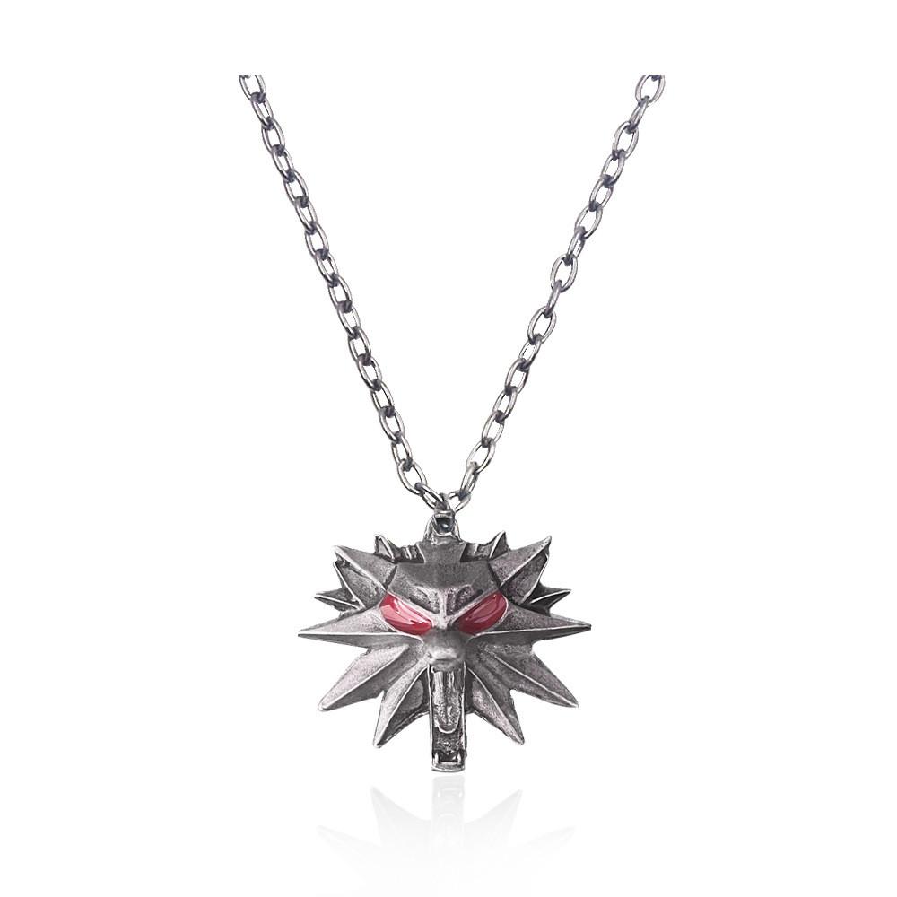 Medicine Man Metal Redeyed Wolf Pendant Necklace For Men With Animal Design And Gothic Style