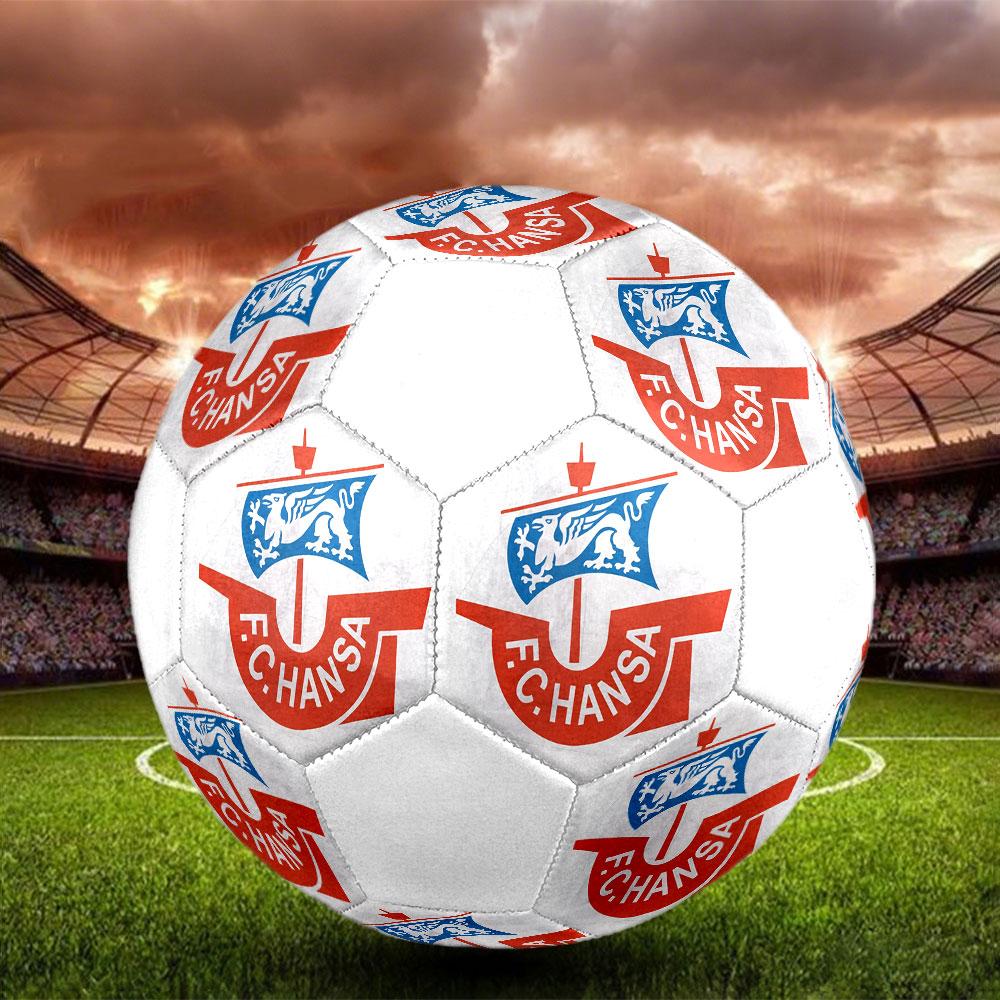 FC Hansa Rostock Größe 5 Fußball, Maschinengenähtes PVC, Langlebig & Hoher Rückprall, Für Alle Altersgruppen Geeignet, Fanartikel, Spiele & Außenbereich.