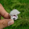 Thanks Giving Day Sale Pink Topaz Stone Promise Stackable Ring Sterling Silver