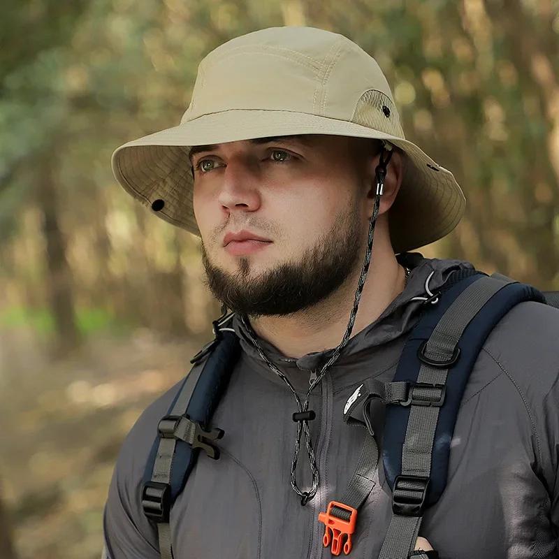 60-65cm XXL Big Head Hat Men Lightweight Sunscreen Quick-drying Sun Bucket Hats Summer Outdoor Jungle Fisherman Cap 2025