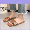 2024 Summer New Fashion Women's Belt Buckle Wearing Slippers Hollow Out Casual Ladies Large Size Sandals