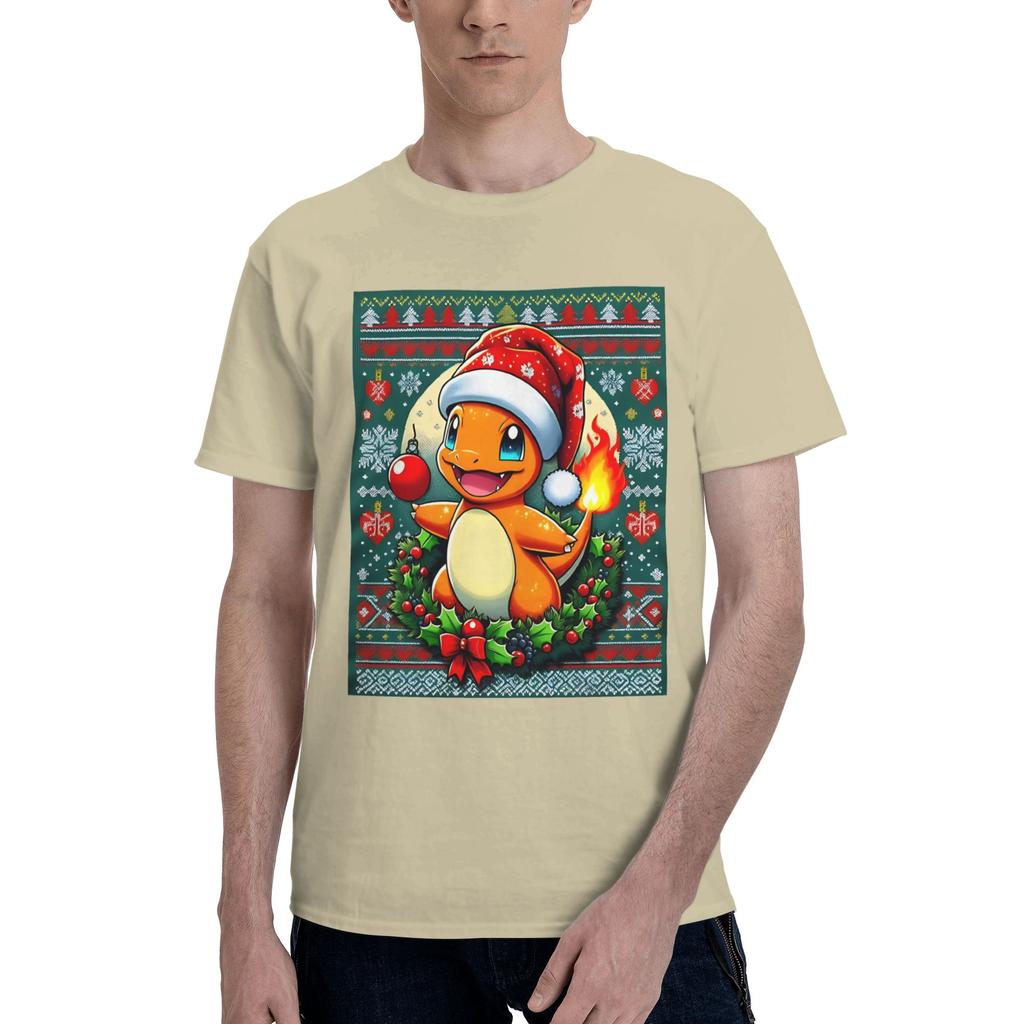 Warm Christmas Men T Shirts Fashion Tee Shirt Short Sleeve Round Collar Graphic Printed Tops T-Shirt
