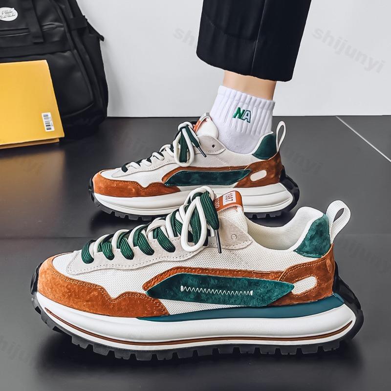 Fashion Fashion Casual Shoes for Men's 2025 Spring New Color Blocked Designed Sports Shoes Comfortable Height Increasing Chunky sneakers