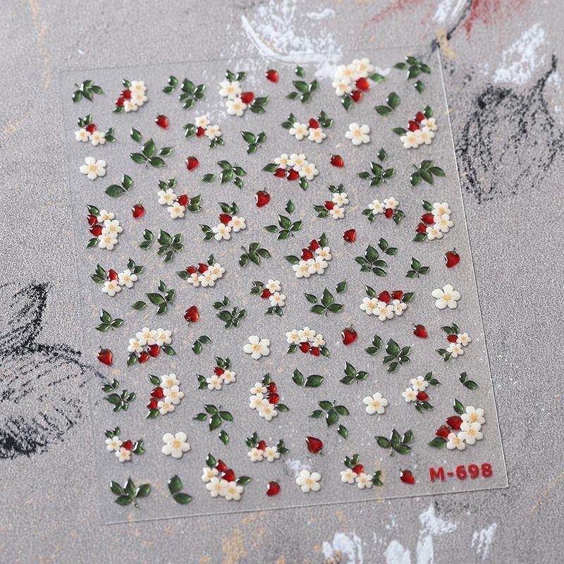 

Season Jelly Texture Flower Green Leaf Nail Sticker Waterproof Nail Sticker Decorative Decals Ornament M698 M698 (jelly gum)