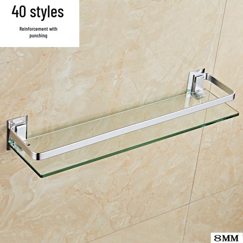 60cm Badezimmer Glasregal & Spiegelhalter – Einzelne Ebene