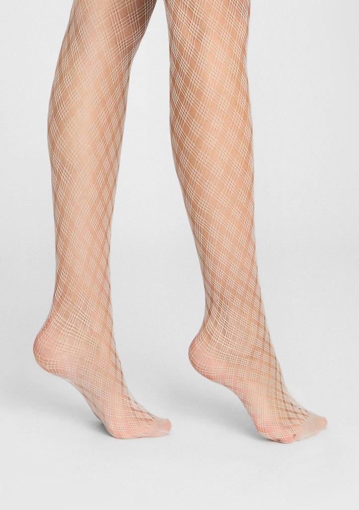 Women's Pearl Fishnet Tights with a Geometric Pattern Charly E04 Marilyn