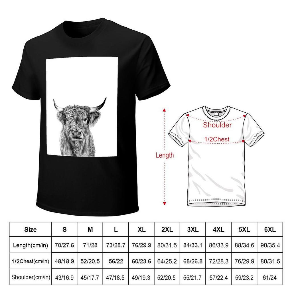 Scottish Highland Cow TShirt Clothing cotton man tshirts mens graphic tshirts hip hop