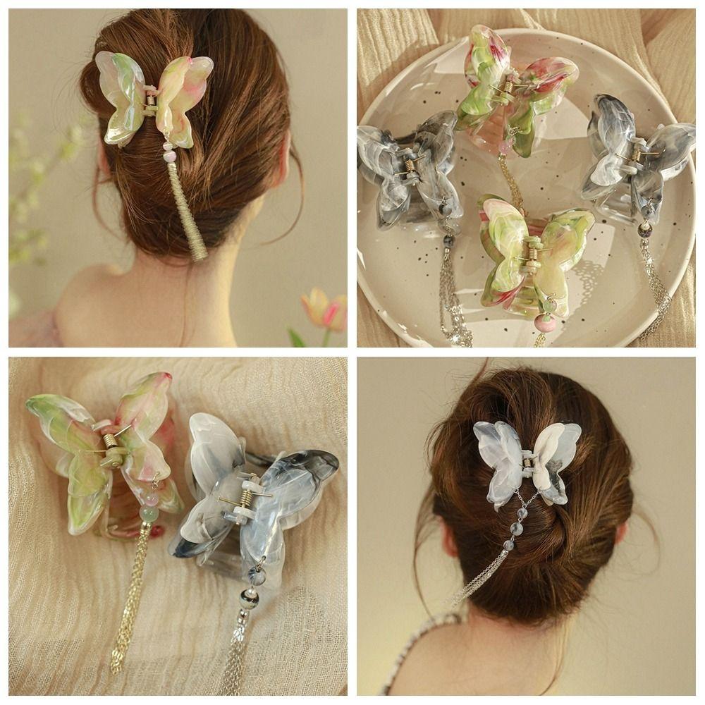 

Tassel Butterfly Hair Clip Animals Large Shark Clip Fashion Butterfly Hair Claw Daily style 6