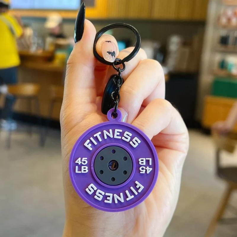 2025 New Barbell Keychain Silicone Dumbbell Keychain Gym Gifts For Gym Lovers Fitness Trainer Gift Backpack Car Key Pendant