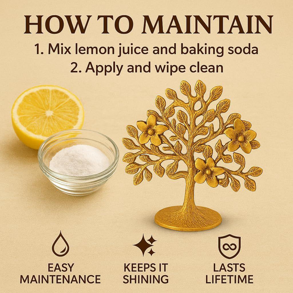 Pure Brass Kalpavriksha Tree – Antique Tree of Life | Vastu & Feng Shui Good Luck Gift | Brass Decoration Item for Home & Living Room