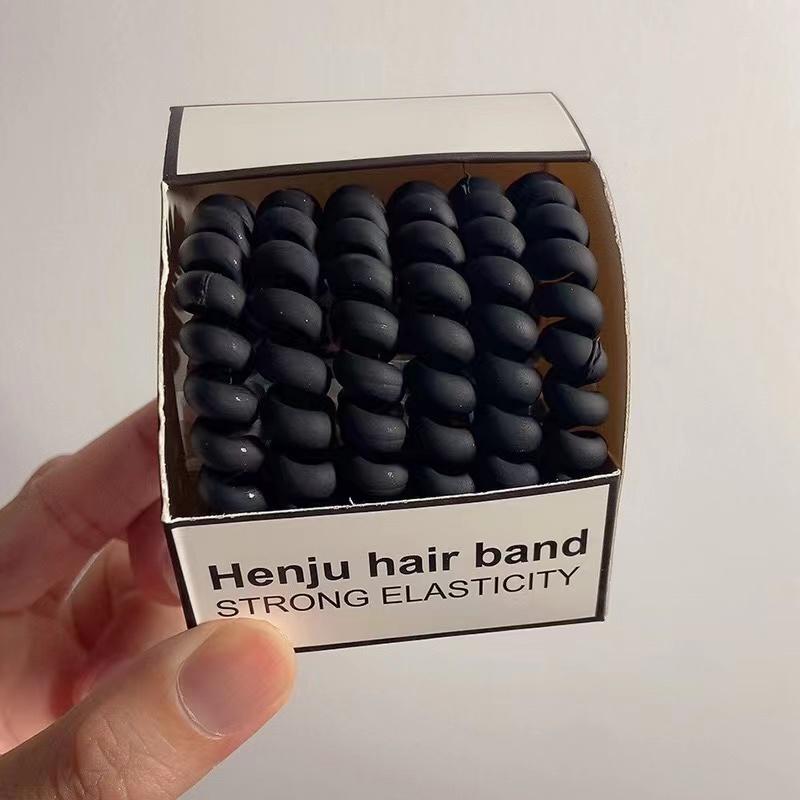 6-teiliges Set mit hochelastischen Haargummis, buntem Haarseil aus Gummi, Telefonleitung, Pferdeschwanz, Haargummi, süßes Mädchen-Haar-Accessoire für Frauen