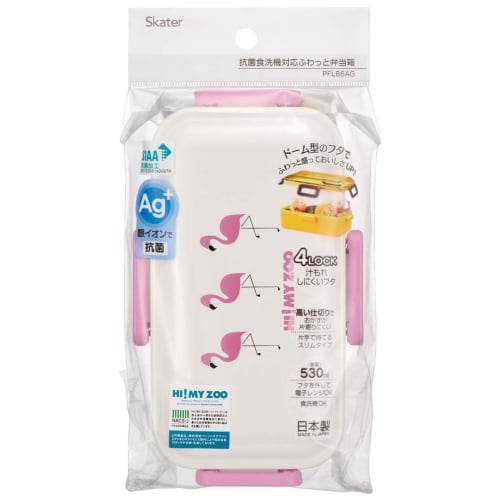 Skater Antibacterial Bento Box with Domed Lid, 530ml, Made in Japan, Made with Haimaizoo (PFLB6AG-A)