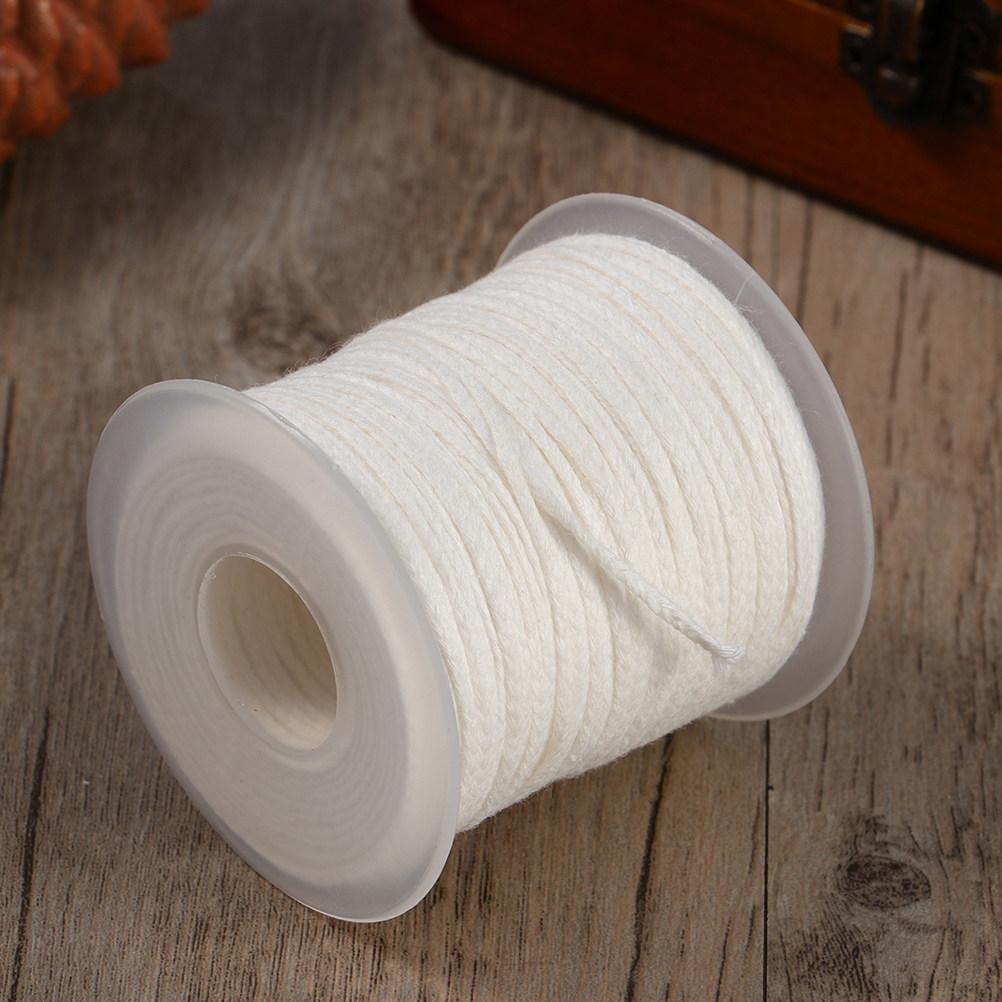 30M Premium Cotton Wicks Spool for Making DIY Pillars Tapers Braided Curling with Metal Tabs Sturdy