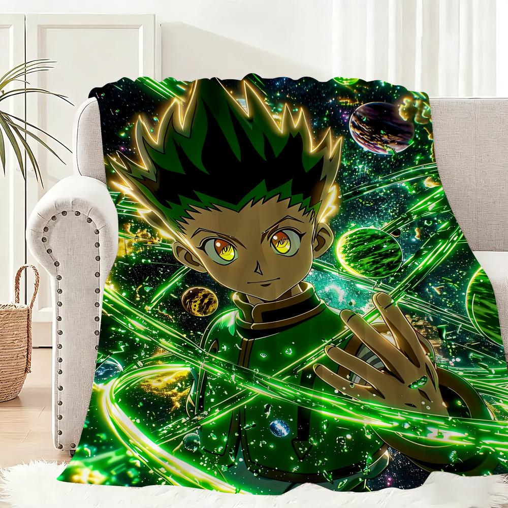 Popular Games HUNTER HUNTER Throw Lightweight 240g Flannel Blanket Soft Skin-friendly for Summer Cooling 75x90cm