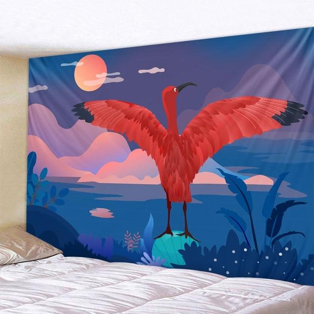 

Пейзажная иллюстрация большой гобелен в стиле фэнтези искусство настенный богемный психоделический хиппи домашняя комната фон украшение стены 90x75cm