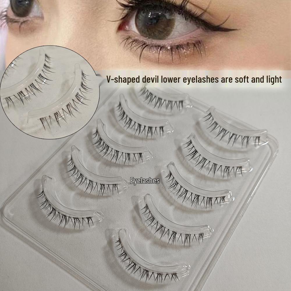 

Natural Look Full Cluster False Eyelashes - One-Piece Fairy with Thin Transparent Stem
