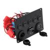 12-24V 5 Gang OnCelsiusOff Toggle   Panel Dual USB Voltmeter for Car Boat Marine Truck Green LED