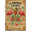 Retro Flamingo Metal Sign Tropical Wall Art Tiki Bar Decor Man Cave Accent
