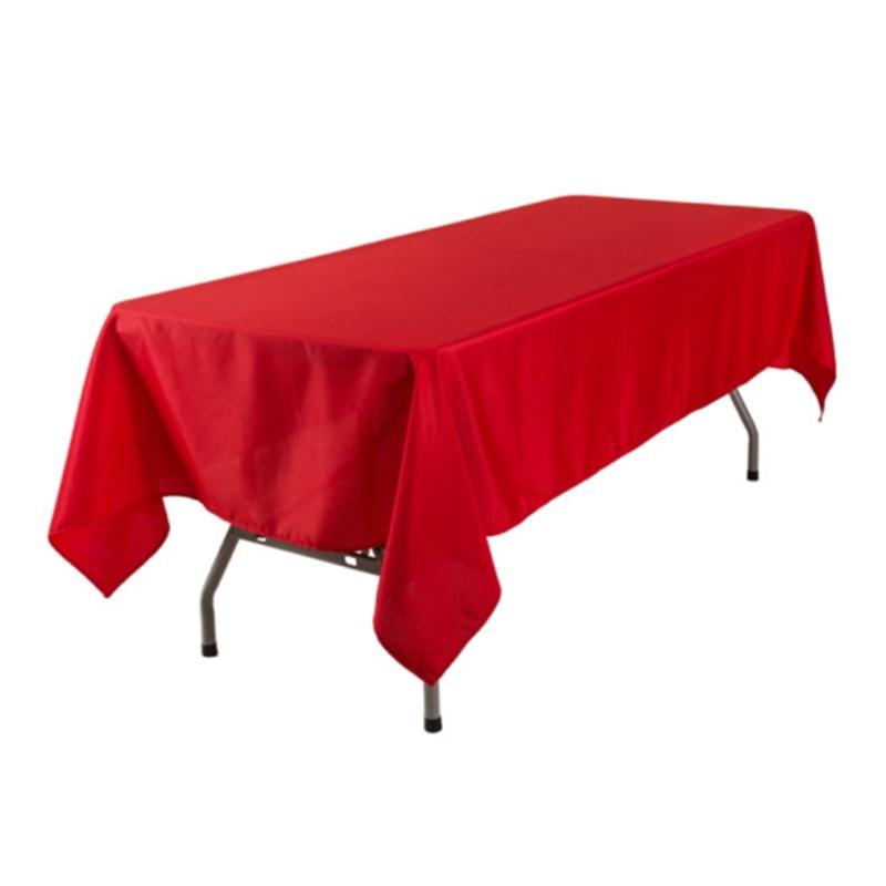Red Table Cover Tablecloth Waterproofie Washable Foldable Polyester Fabric For Indoor and Outdoor Party Use