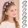 Süße Haarstyling-Klammern Blumen-Haarreif für Mädchen, Geflochten mit Mini-Clips, Rutschfest, Einfache Werkzeuge, Doppellagiges Band, Modeaccessoire für Schule und Alltag