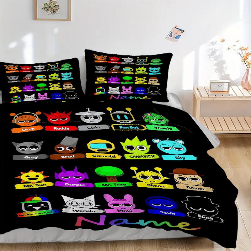 Custom Textile Colorful Heads Bedding 3 Piece Set HD Print Duvet Cover Pillowcases for Teens Adult Bedroom Decoration