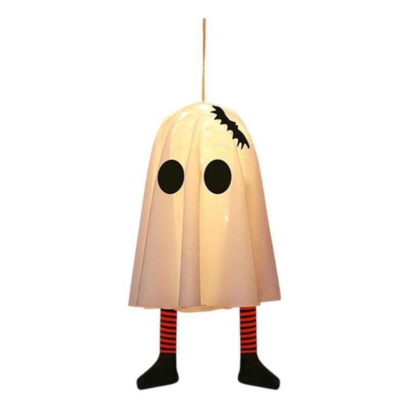 Светящийся Хэллоуинский Призрак Украшение Световое Декоративное Подвесное Украшение Со Светодиодами Для Жуткой Вечеринки Украшение Для Дома оранжевый