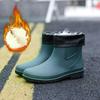 Fashion Men's Rain Boots Waterproof Shoes Fashion Outdoor Ankle Boots Fishing Rubber Shoes Non-slip Short Boot Platform Warm Water Boots