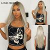 LOUIS FERRE 13x6 Lace Wig Long Straight Light Blonde Wigs with Dark Root for Women Daily Party Cosplay Wedding High Density