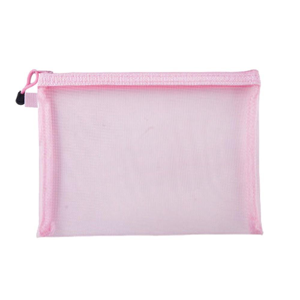 

Пенал на блискавці великої місткості з подвійною кишенею, міцний, прозорий сітчастий файл-папка pink-Type1