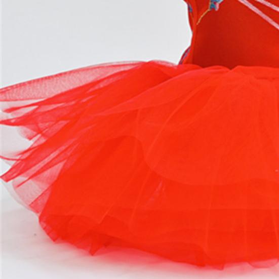 Haustier Tang Anzug Chinesischer Stil Verkleidung Hautfreundlich Haustierhunde Cheongsam Tüllkleid für Neujahr