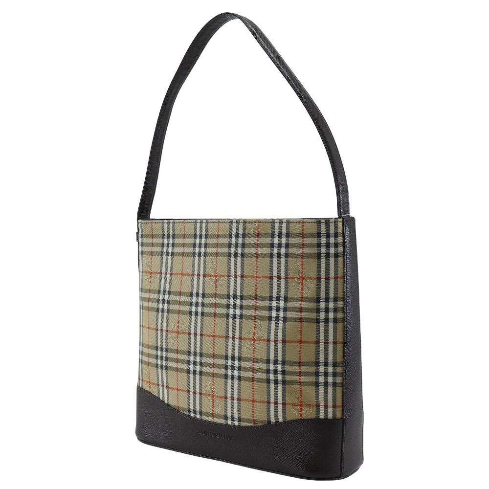 Burberry Nova Check Shoulder Bag Brown Canvas/leather Women Used
