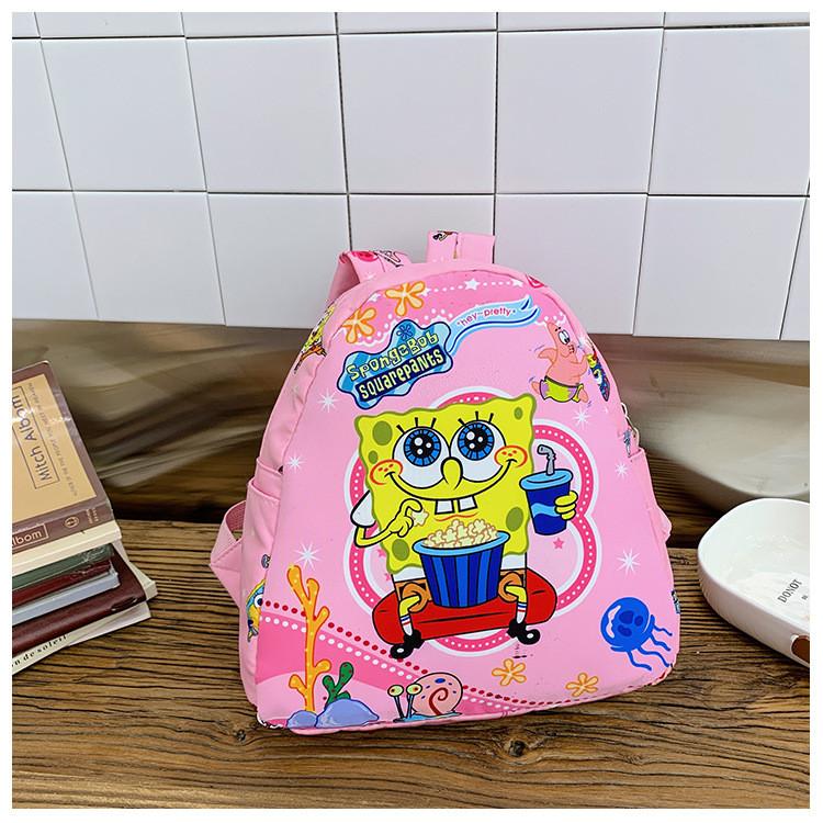 Patrick Spongebob Star Sports Surfing Eating Popcorn Printed Children Backpack