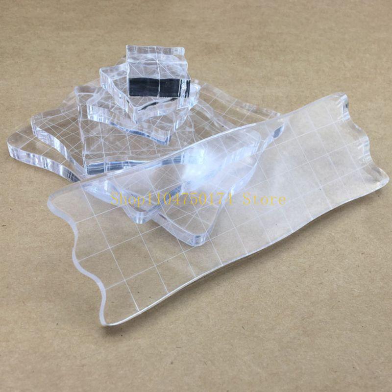 7pcs/set Transparent Acrylic Clear Stamp Block Pad Scrapbooking DIY Handmade Tool Edges Stamping top sale