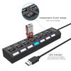 USB 2.0  HUB 4/7 Port Multiple Expander With ON/OFF Switch Multi USB Splitter Hub 4ports 7ports Adapter Computer Accessories